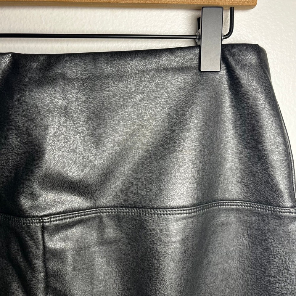 Joie Faux Leather High Waist Cropped Pants Black size large - Picture 7 of 9